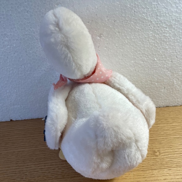 Vtg 1986 Applause Duck Rattle Plush White Duckie Felt Beak & Feet Stuffed Animal - Picture 2 of 7